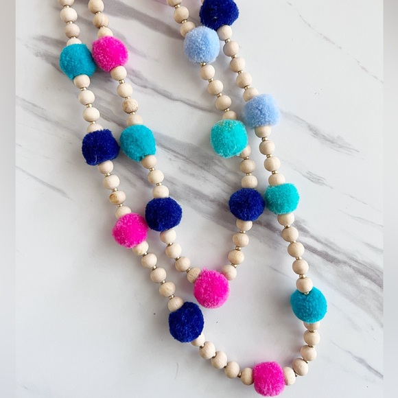 J.Crew Factory Pom Pom Layered Necklace - Picture 1 of 3